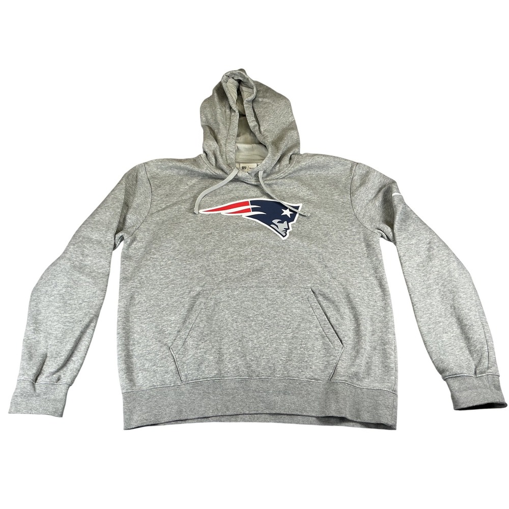 Nike NFL‎ New England Patriots Pullover Hoodie Gray Men's Medium Fleece Lined